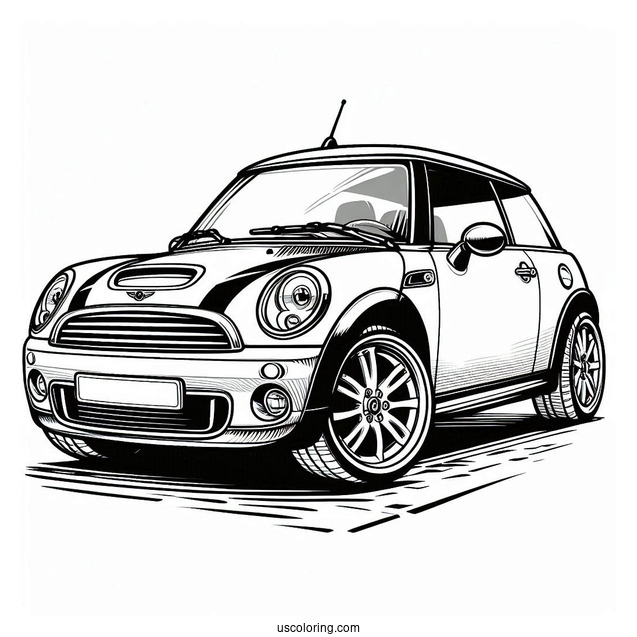 Mini Cooper Car Coloring Sheet