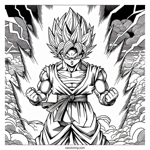 Super Saiyan Gogeta Coloring Page