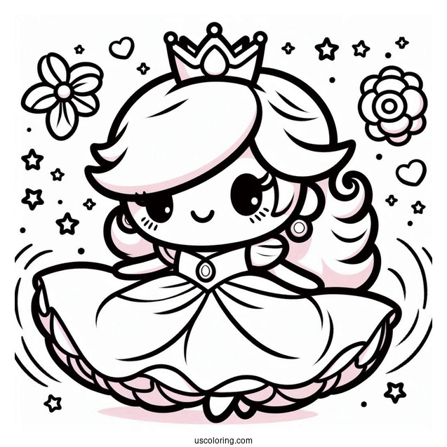 Simple Rosalina Coloring Page For Preschoolers