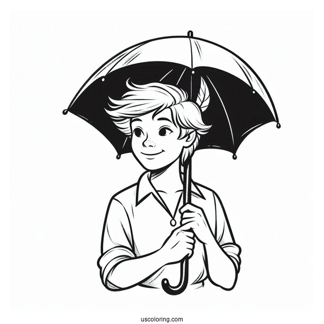 John Darling Holding Umbrella