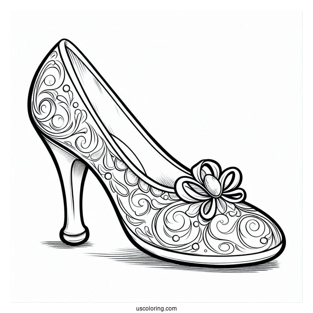 Cinderella Glass Slipper Coloring Page