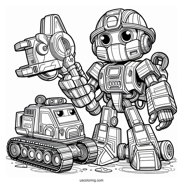 Detailed Rescue Bots Coloring Page Assembled