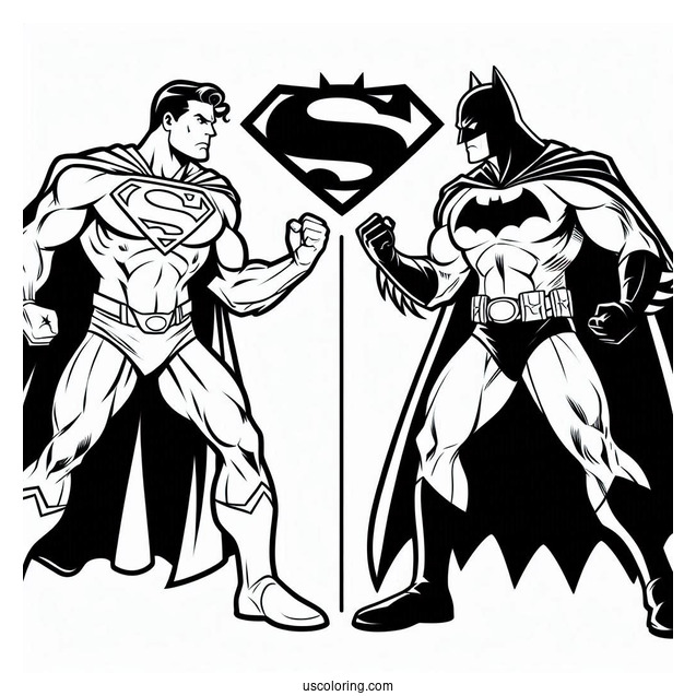Batman Vs Superman Coloring Page