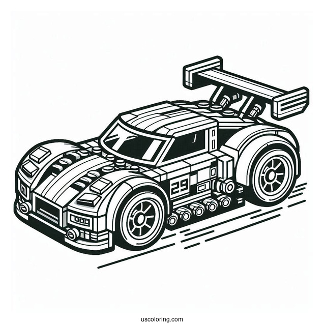 Lego Race Car Coloring Sheet For Kids