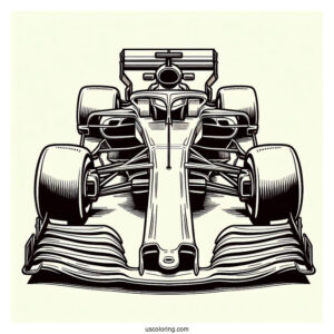 F1 Sports Race Car Coloring Page