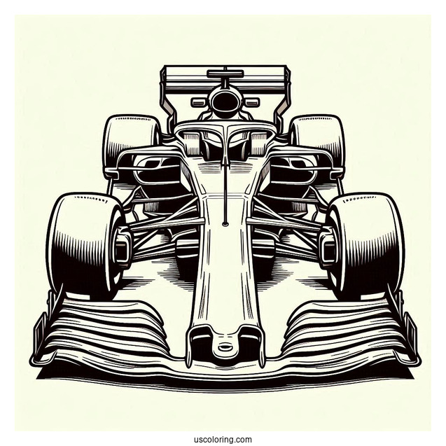 F1 Sports Race Car Coloring Page