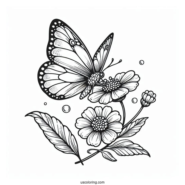 Butterfly Feeding On Flower Nectar