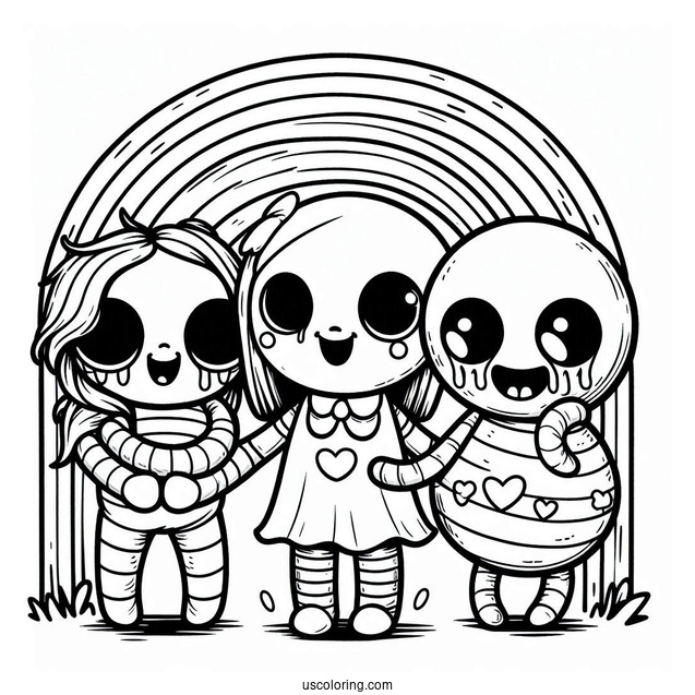 Creepy Rainbow Friends Coloring Page