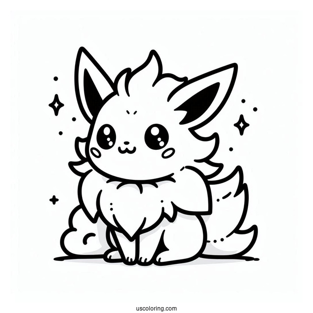 Kawaii Jolteon Coloring Page With Flareon And Vaporeon