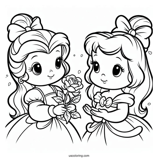 Precious Moments Coloring Page Of Belle For Preschoolers