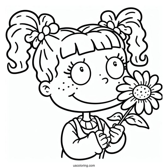 Rugrats Coloring Page Of Easy Outline Of Angelica Pickles