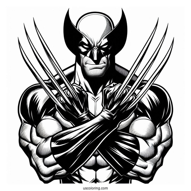 X-Men Wolverine Coloring In For Kids