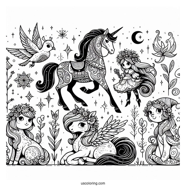 Fairy Tale Creatures From Shrek To Color