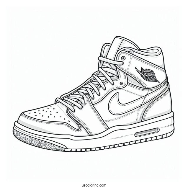 Nike Coloring Page Of Air Jordan Shoes Side View