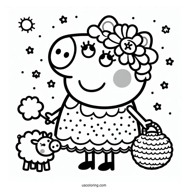 Coloring Page Of Peppa Pig Suzy For Kids