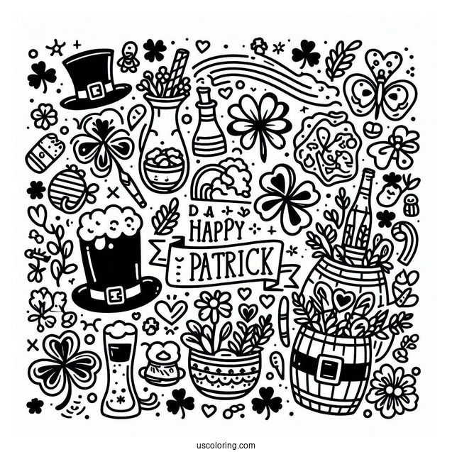 Happy St Patrick_s Day Coloring Sheet
