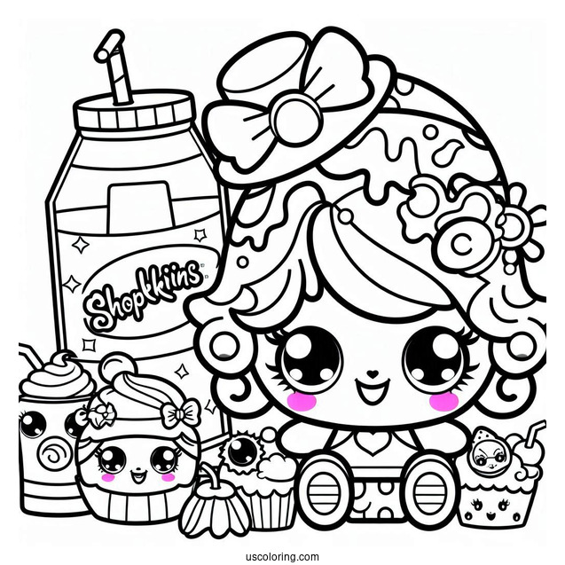 Coloring Sheet Of Melissa Milk Shopkins