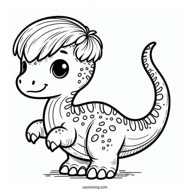 Cute Chasmosaurus Dinosaur Coloring Page For Kids