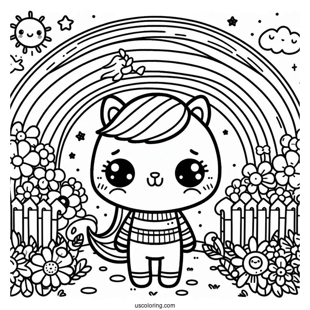 Rainbow Friends Coloring Page Blue, Green, and Red