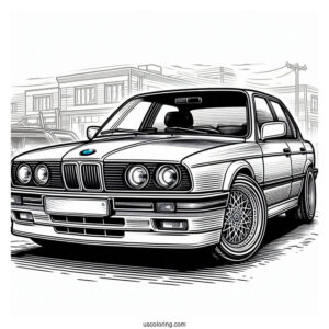 BMW Coloring Page 745i E23 Front View