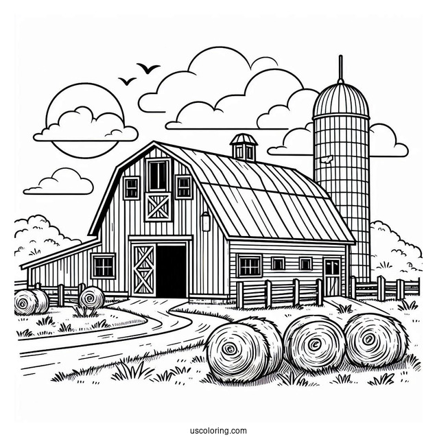 Farm Barn To Color