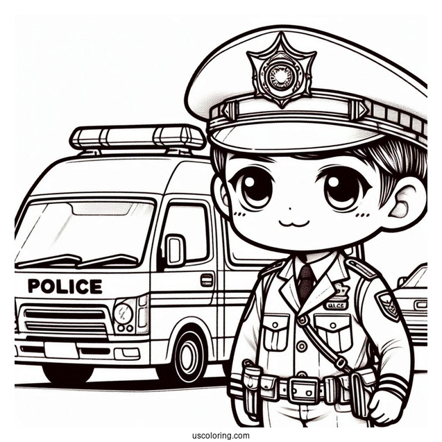 Police Man Patrolling The Streets