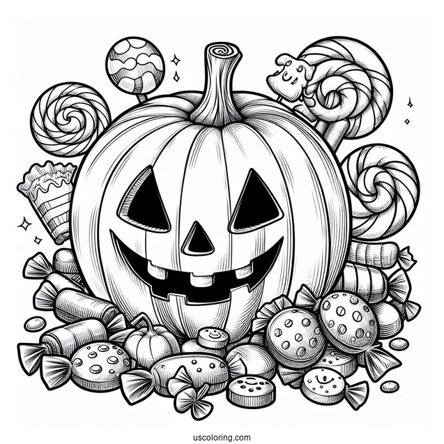 Halloween Jack-O-Lantern Full Of Candy