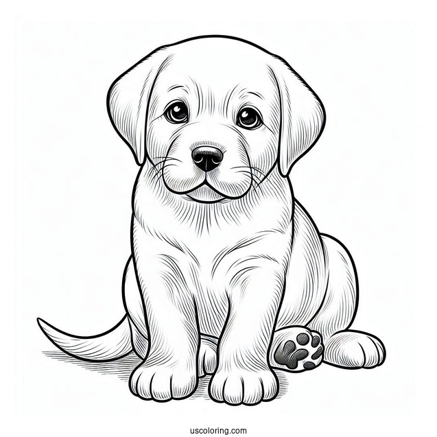 Labrador Puppy Coloring Sheet For Kids