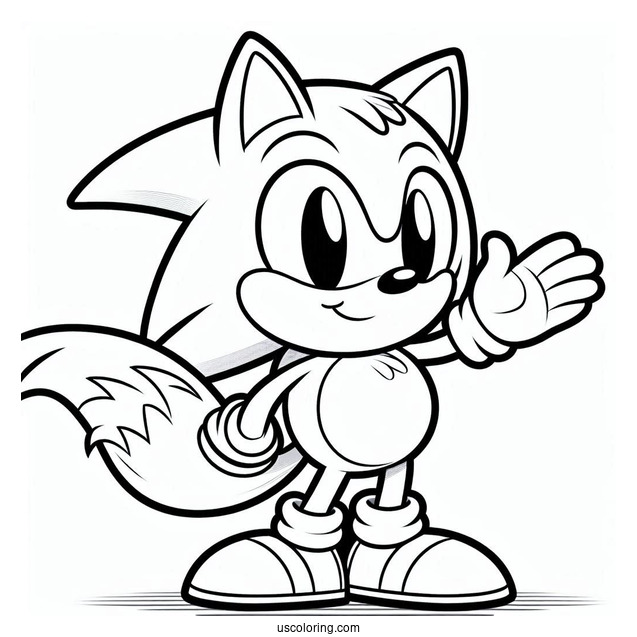 Big the Cat Waving Coloring In