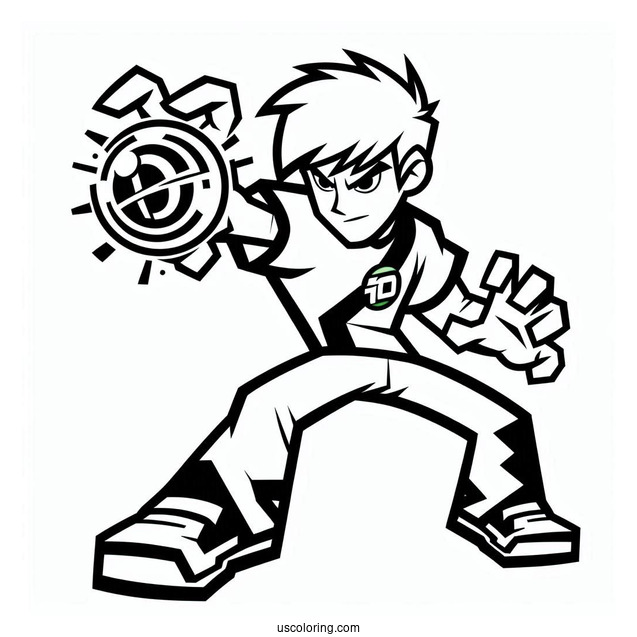 Ben 10 Coloring Page Of Simple Gax Outline