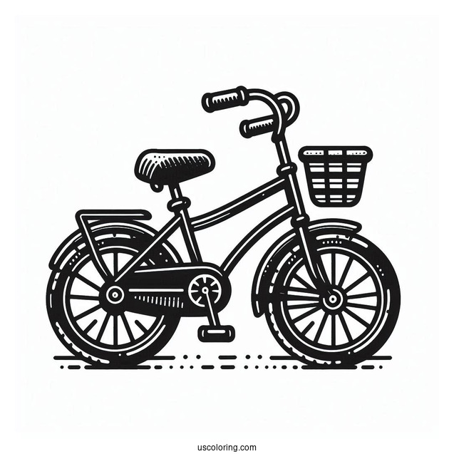 Bicycle Coloring Page Of Kids Tricycle