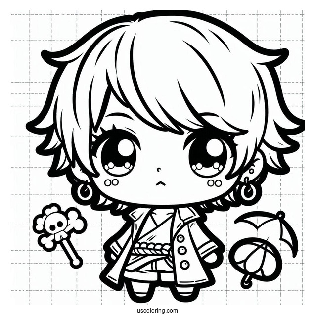 One Piece Coloring Page Of Cute Chibi Nami