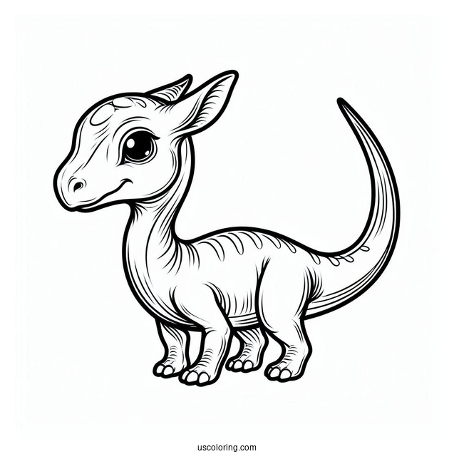 Cute Parasaurolophus Coloring Page For Kids
