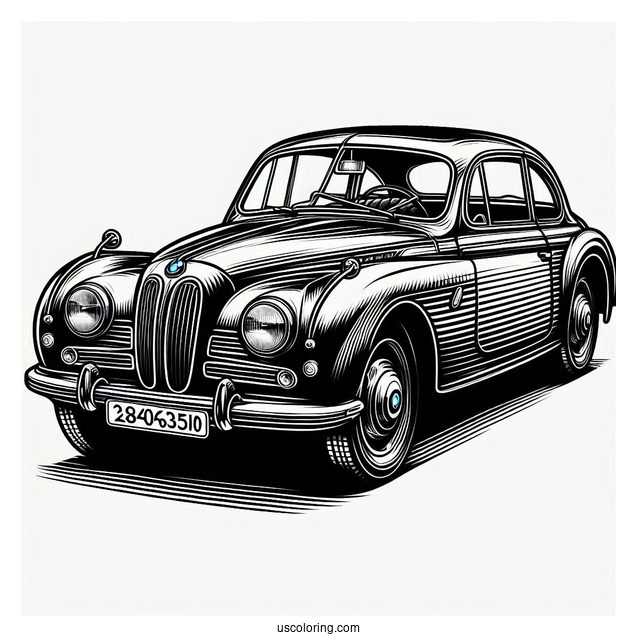 Vintage 328 BMW Coloring Page