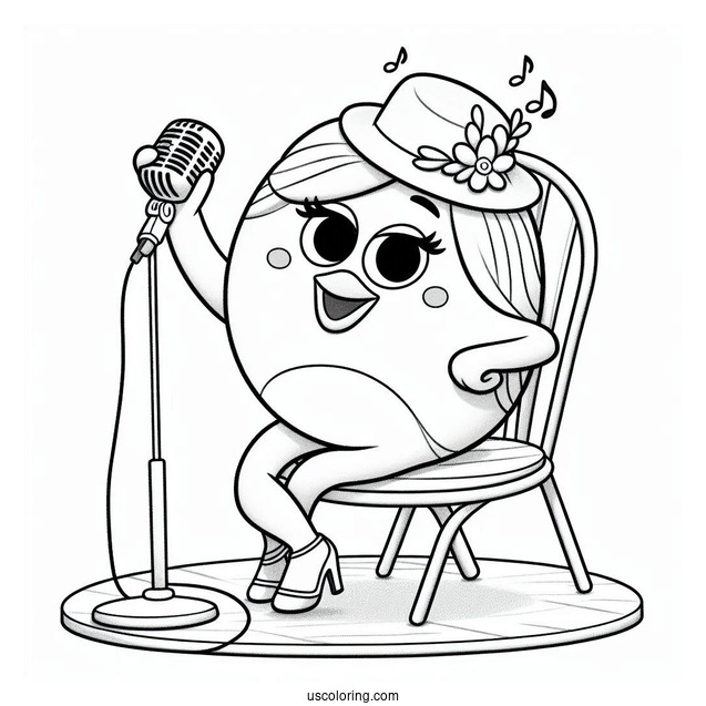 Sing Coloring Page Of Gunter Posing With Chair For Kids