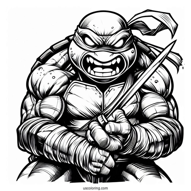 Ninja Turtles Coloring Page Of Angry Teenage Mutant