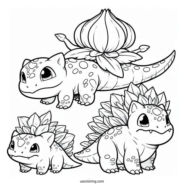 Evolution Bulbasaur Coloring Page