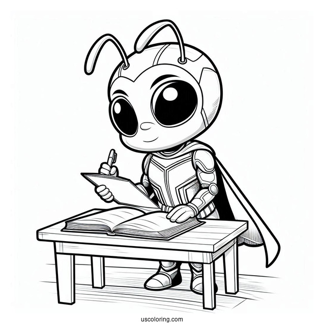 Small Ant Man Standing On Desk