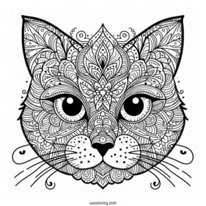 Intricate Cat Face Mandala