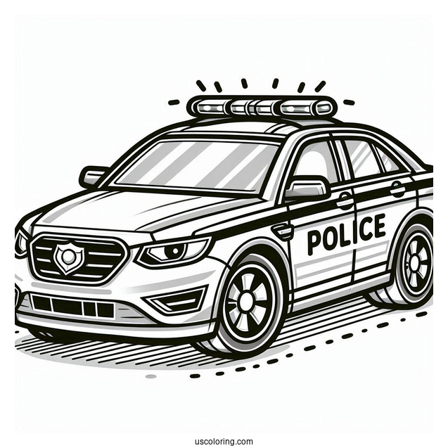 Police Car Coloring Page