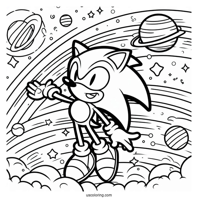 Sonic Coloring Page For Kids