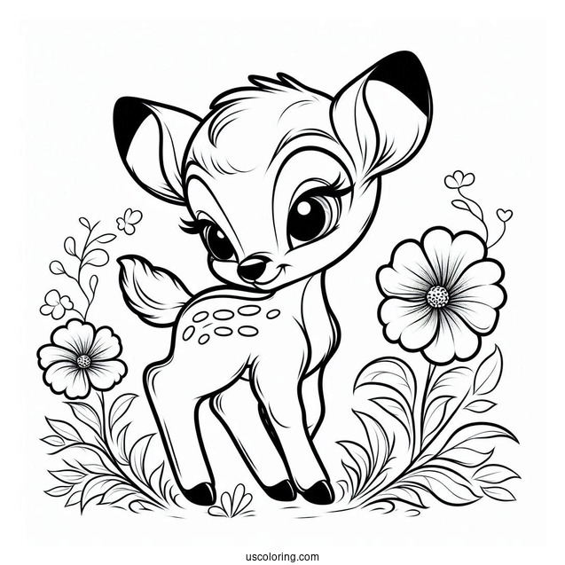 Bambi With Flower And Thumper Sisters