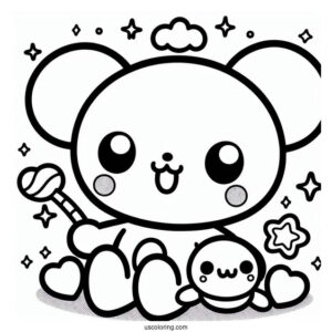 Sanrio Coloring Pages Of Simple Keroppi For Kids