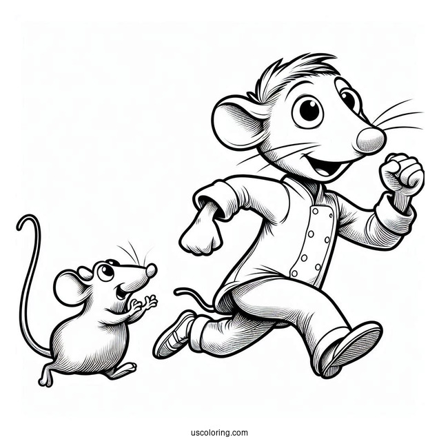 Ratatouille Coloring Page Running Away From Skinner