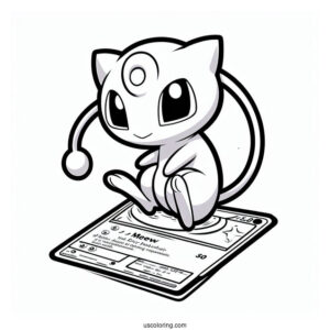 Mew Coloring Page Psywave Pokemon Card