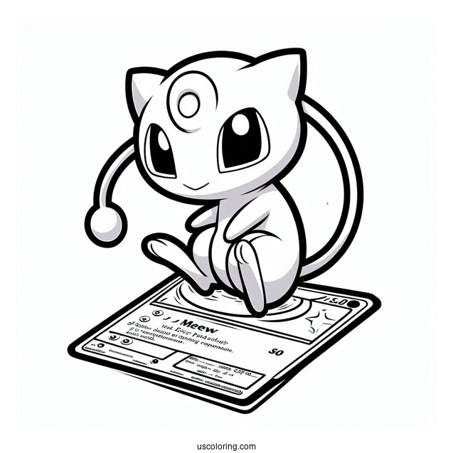 Mew Coloring Page Psywave Pokemon Card