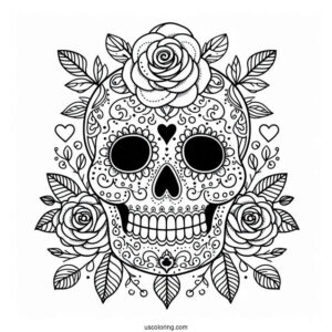 Snow White Sugar Skulls Coloring Page For Kids