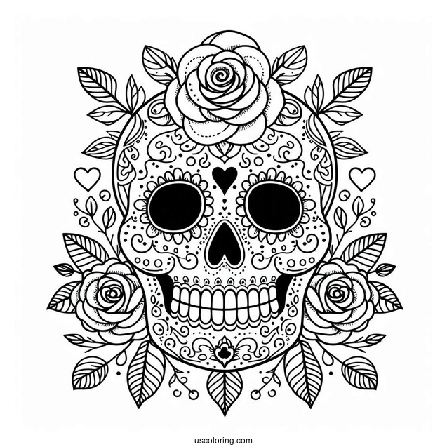 Snow White Sugar Skulls Coloring Page For Kids