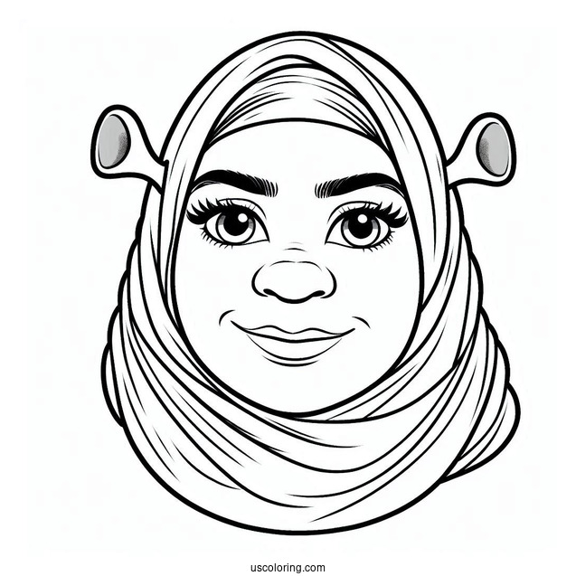Shrek Face Coloring Page For Kids