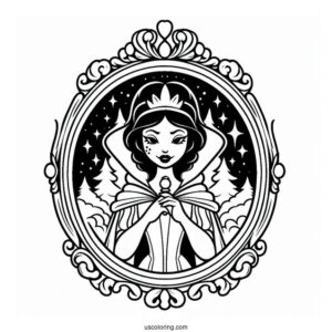 The Evil Queen In The Magic Mirror Coloring Page